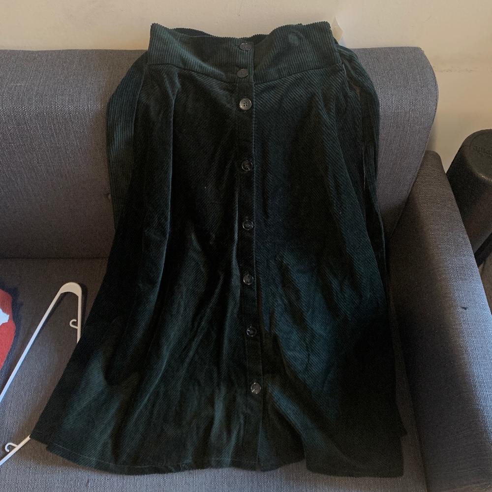 Army Green Corduroy long skirt